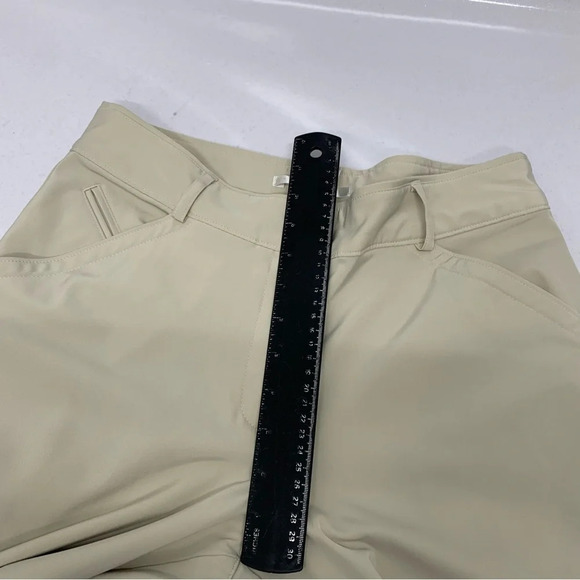Nike Golf Pants Woman Medium  Dri Fit Straight Leg Beigh Stretch Pockets Trouser - Picture 12 of 16